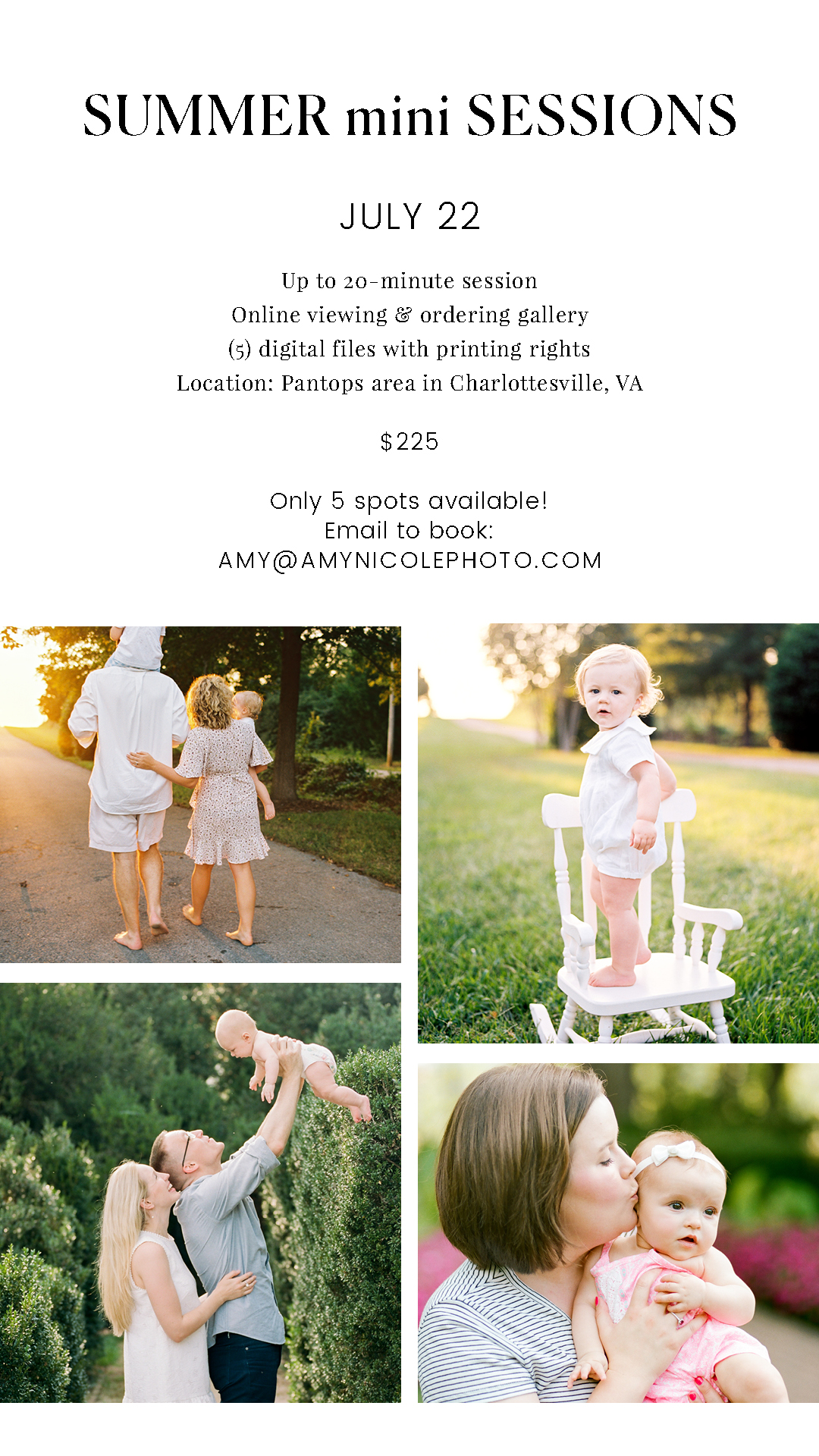 charlottesville mini sessions for families